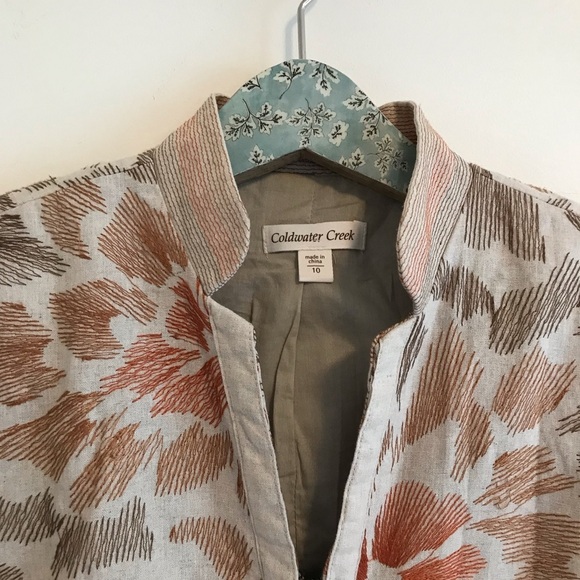 Coldwater Creek Floral Embroidered Fall Jacket - Picture 2 of 9